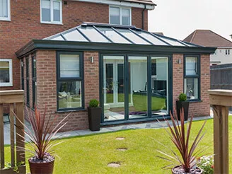 Grey Glass Roof Conservatory