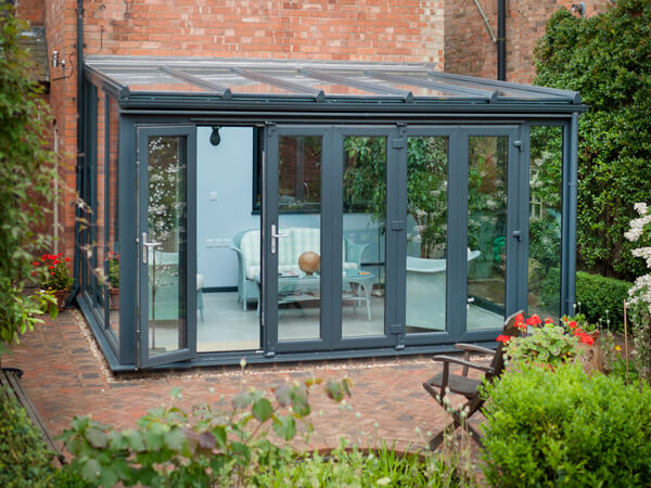 Grey Lean-To Conservatory
